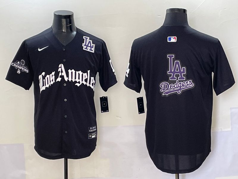 Men Los Angeles Dodgers Blank Black Five generations Joint Name 2025 Nike MLB Jersey style 79